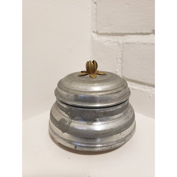 Musical Bell Powder Puff Box Vintage Metal Music Maker Vanity Decor - Picture 8 of 10
